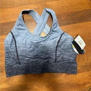Women's Cross-Back Bikini Sports Bra Top - Blue-Gray